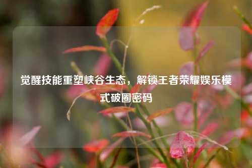觉醒技能重塑峡谷生态，解锁王者荣耀娱乐模式破圈密码