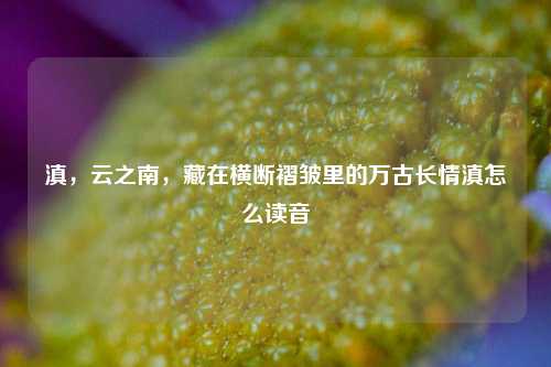 滇，云之南，藏在横断褶皱里的万古长情滇怎么读音
