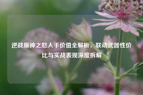 逆战原神之怒入手价值全解析，联动武器性价比与实战表现深度拆解