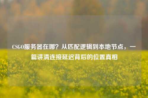 CSGO服务器在哪？从匹配逻辑到本地节点，一篇讲清连接延迟背后的位置真相