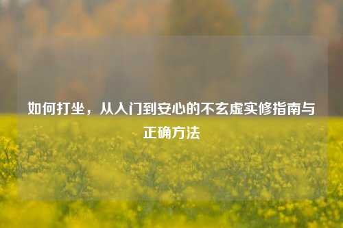 如何打坐,从入门到安心的不玄虚实修指南与正确方法