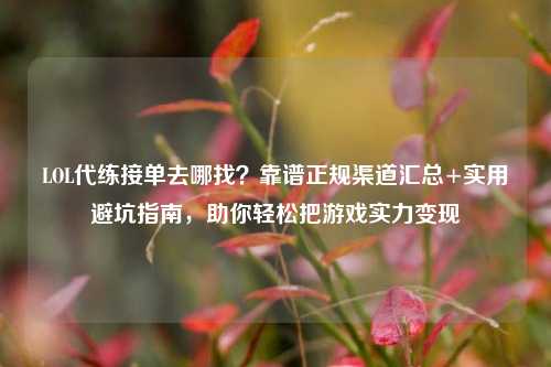 LOL代练接单去哪找？靠谱正规渠道汇总+实用避坑指南，助你轻松把游戏实力变现