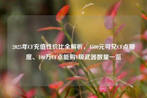 2025年CF充值性价比全解析,1500元可兑CF点额度、100万CF点能购V级武器数量一览