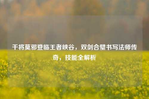 干将莫邪登临王者峡谷，双剑合璧书写法师传奇，技能全解析
