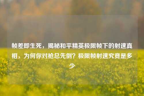 帧差即生死,揭秘和平精英极限帧下的射速真相,为何你对枪总先倒?极限帧射速究竟是多少