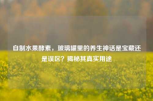 自制水果酵素，玻璃罐里的养生神话是宝藏还是误区？揭秘其真实用途