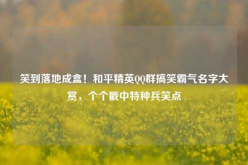 笑到落地成盒！和平精英QQ群搞笑霸气名字大赏，个个戳中特种兵笑点