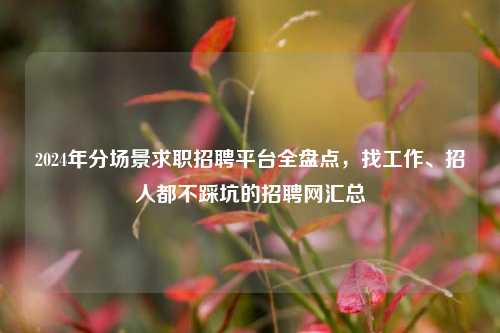 2024年分场景求职招聘平台全盘点,找工作、招人都不踩坑的招聘网汇总