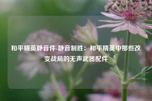 和平精英静音件-静音制胜：和平精英中那些改变战局的无声武器配件