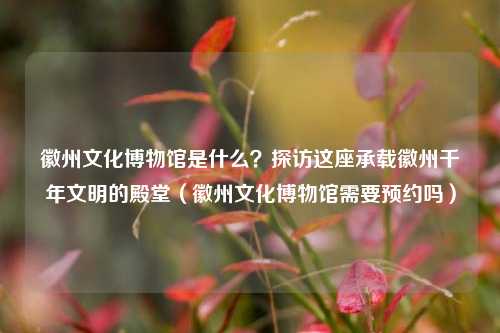 徽州文化博物馆是什么？探访这座承载徽州千年文明的殿堂（徽州文化博物馆需要预约吗）