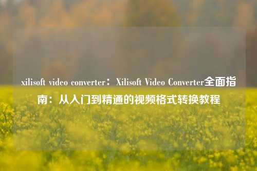 xilisoft video converter：Xilisoft Video Converter全面指南：从入门到精通的视频格式转换教程